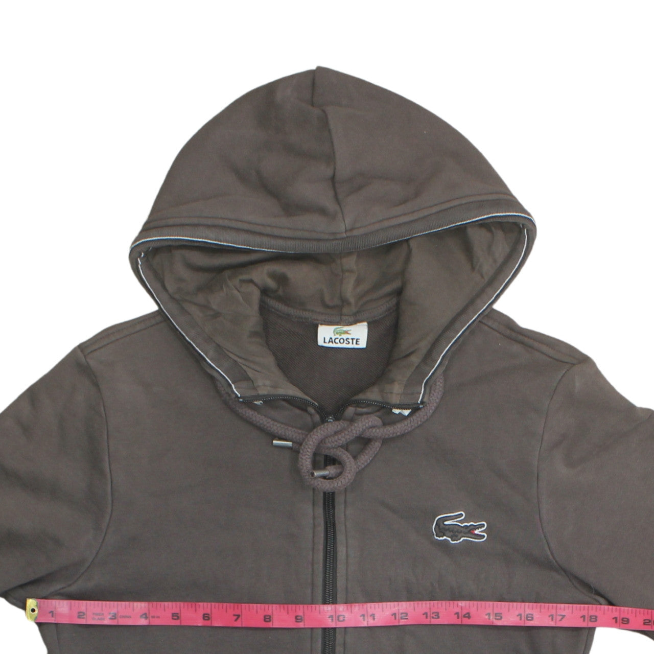 Lacoste Men's Brown Full Zip Hoodie Size M Classic Style
