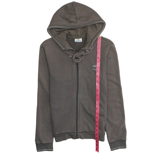Lacoste Men's Brown Full Zip Hoodie Size M Classic Style