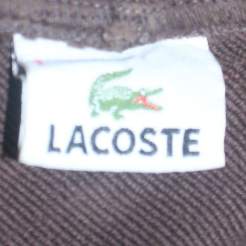 Lacoste Men's Brown Full Zip Hoodie Size M Classic Style