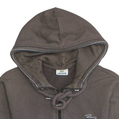 Lacoste Men's Brown Full Zip Hoodie Size M Classic Style