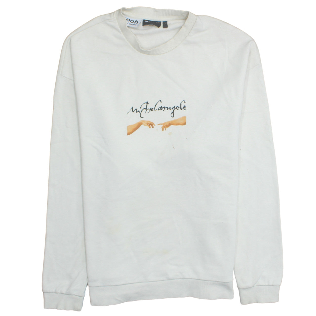 ASOS Men’s White Michelangelo Art Print Pullover Sweatshirt L