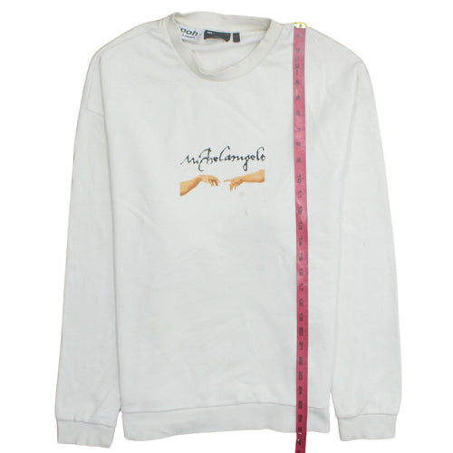 ASOS Men’s White Michelangelo Art Print Pullover Sweatshirt L