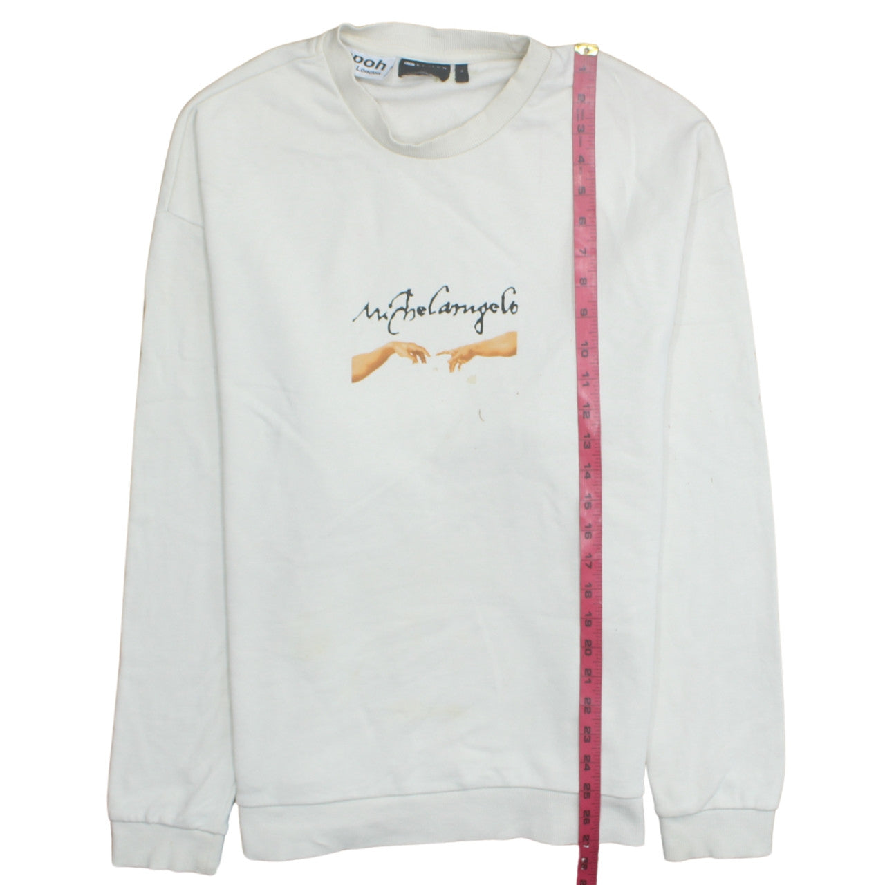 ASOS Men’s White Michelangelo Art Print Pullover Sweatshirt L