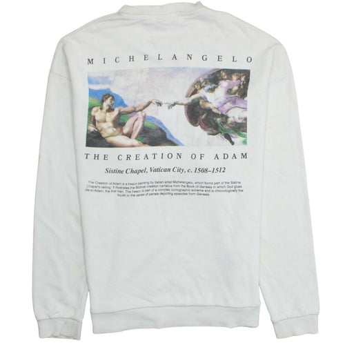 ASOS Men’s White Michelangelo Art Print Pullover Sweatshirt L