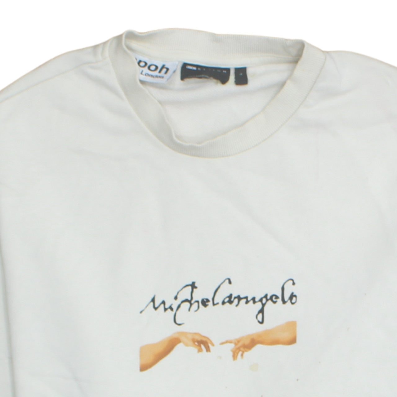 ASOS Men’s White Michelangelo Art Print Pullover Sweatshirt L