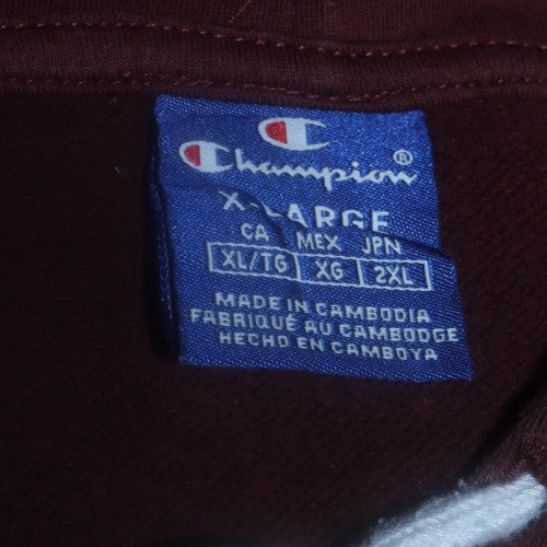 Champion Men's Brown XL Pullover Hoodie Embroidered Logo