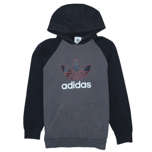 Adidas Men's Grey Pullover Hoodie Small Logo Fleece Sweatshirt