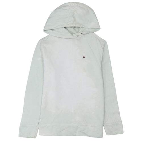 Tommy Hilfiger Men's White Pullover Hoodie Medium Logo Cotton