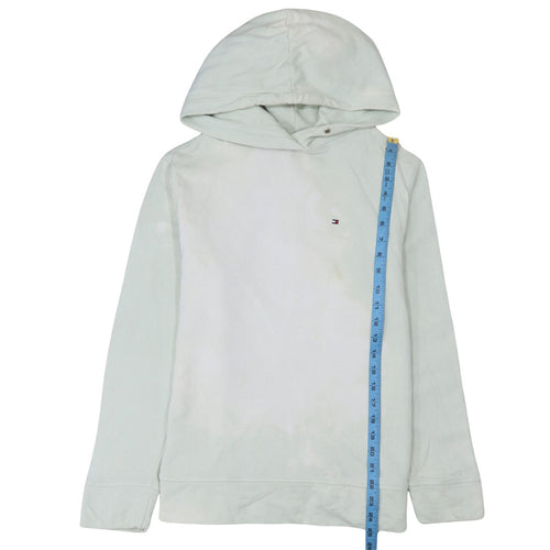 Tommy Hilfiger Men's White Pullover Hoodie Medium Logo Cotton