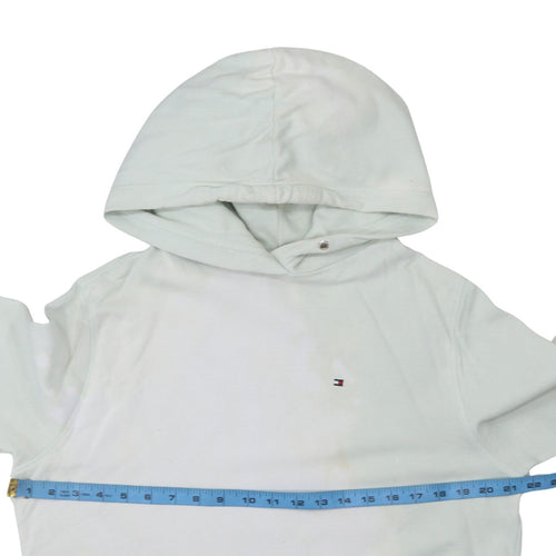 Tommy Hilfiger Men's White Pullover Hoodie Medium Logo Cotton
