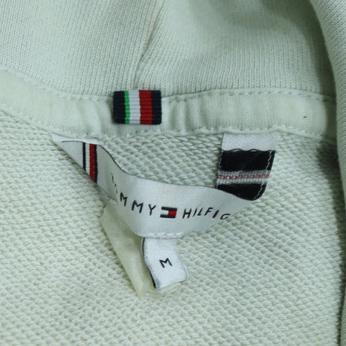 Tommy Hilfiger Men's White Pullover Hoodie Medium Logo Cotton
