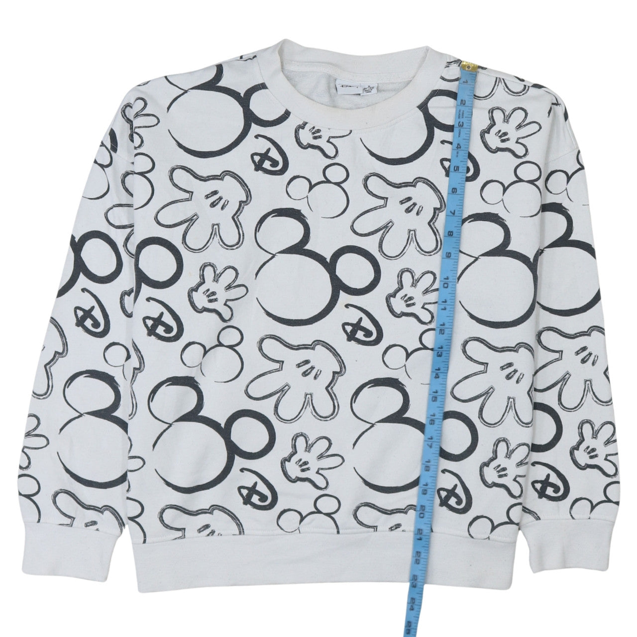 Disney Primark Women White Mickey Print Pullover Sweatshirt UK 12/14