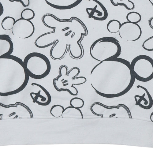 Disney Primark Women White Mickey Print Pullover Sweatshirt UK 12/14