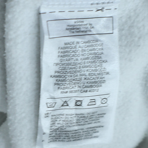Adidas Women White Pullover Hoodie Size 16-18 Logo Print Casual