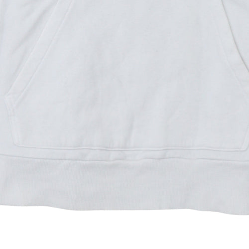 Adidas Women White Pullover Hoodie Size 16-18 Logo Print Casual