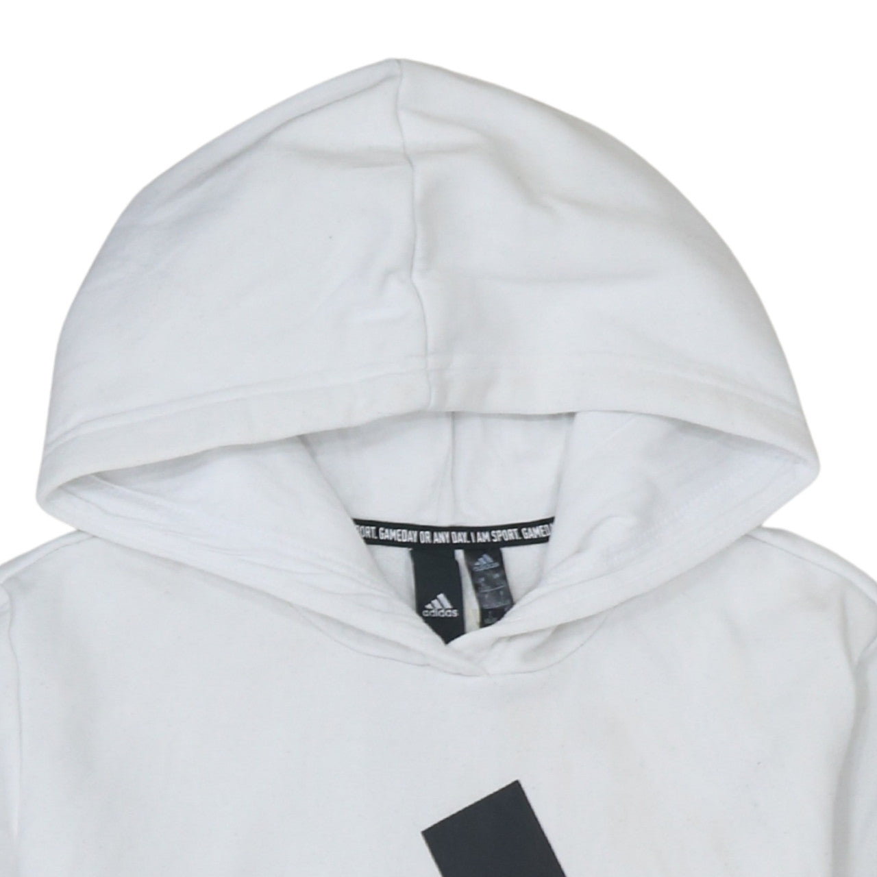 Adidas Women White Pullover Hoodie Size 16-18 Logo Print Casual