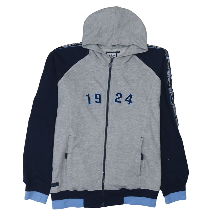Umbro Mens Grey Full Zip Hoodie XL Sports Logo 1924 Jacket