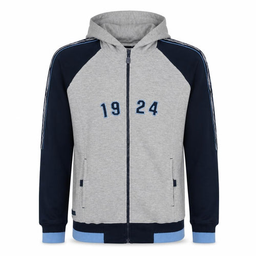 Umbro Mens Grey Full Zip Hoodie XL Sports Logo 1924 Jacket