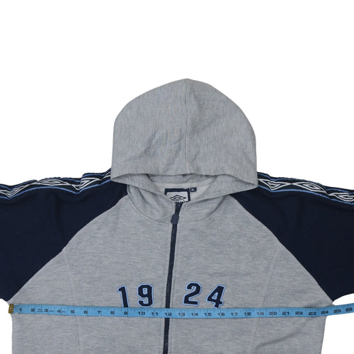 Umbro Mens Grey Full Zip Hoodie XL Sports Logo 1924 Jacket