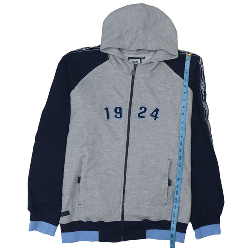 Umbro Mens Grey Full Zip Hoodie XL Sports Logo 1924 Jacket