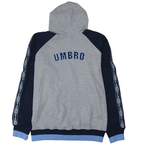 Umbro Mens Grey Full Zip Hoodie XL Sports Logo 1924 Jacket