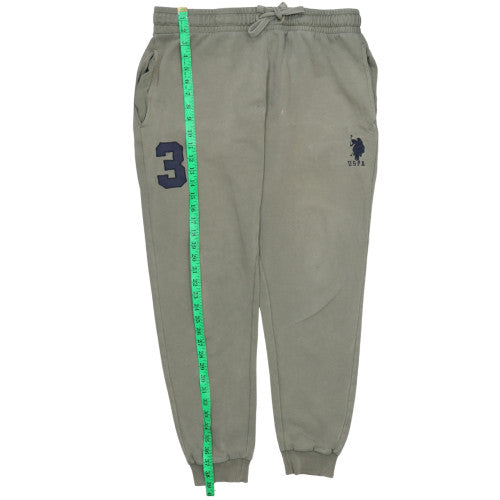 U.S. Polo Assn. Men's Grey L Jogger Fleece Sweatpants Tapered Fit