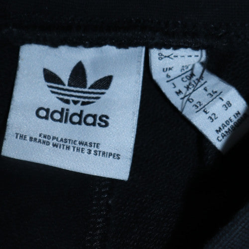 Adidas Women's Black Track Pants Size 6 Regular Fit Zip Pocket Joggers