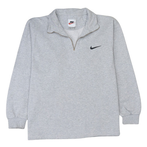 Nike Mens Grey 1/4 Zip Fleece Sweatshirt Size M Regular Fit