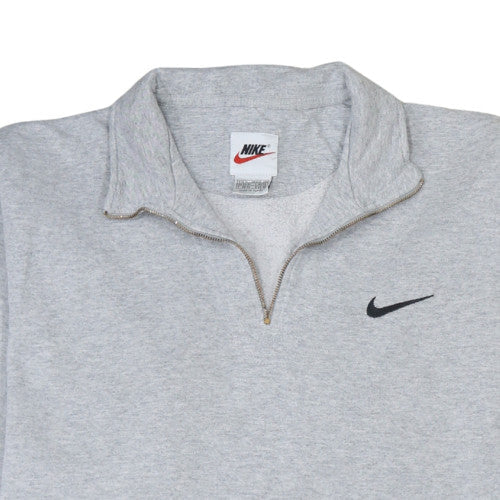 Nike Mens Grey 1/4 Zip Fleece Sweatshirt Size M Regular Fit