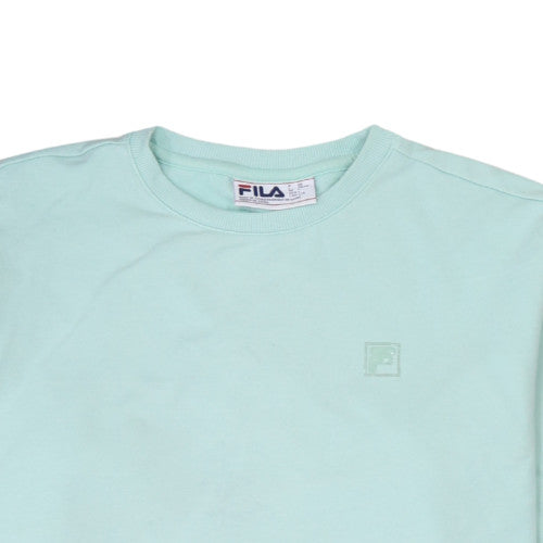 Fila Women’s Mint Green Cotton Blend Crew Neck Pullover Sweatshirt L