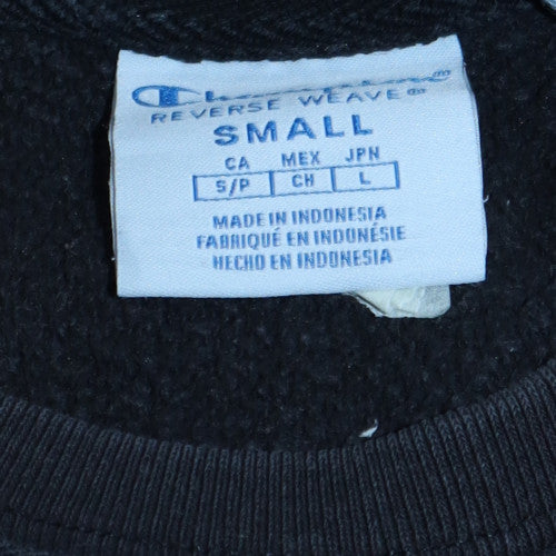 Champion Womens Black Small Reverse Weave Crew Neck Sweatshirt