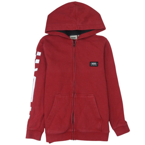 Vans Women Red Full Zip Hoodie Medium Hooded Sweatshirt Casual