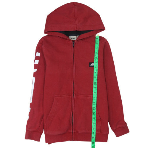 Vans Women Red Full Zip Hoodie Medium Hooded Sweatshirt Casual
