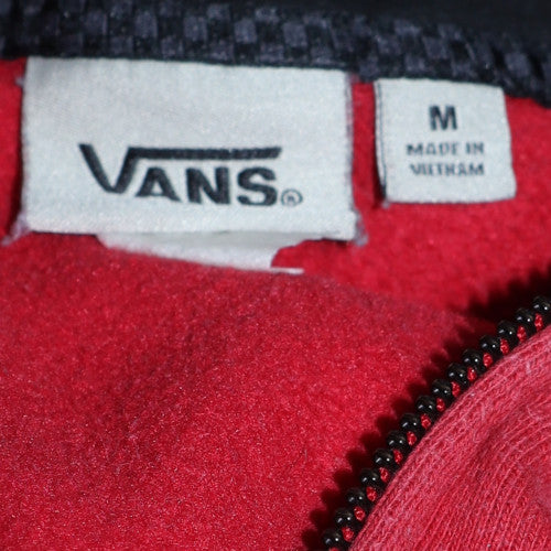 Vans Women Red Full Zip Hoodie Medium Hooded Sweatshirt Casual