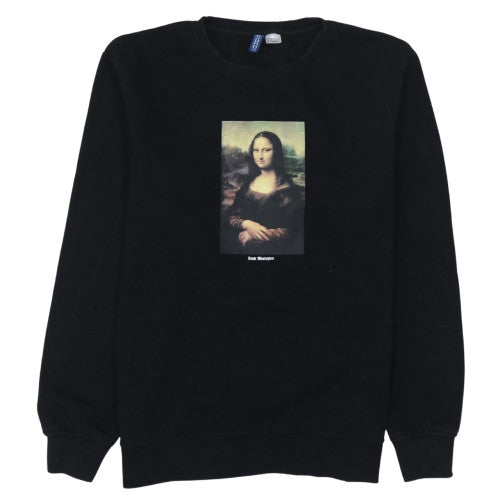 Divided Mens Black Mona Lisa Art Print Pullover Sweatshirt M