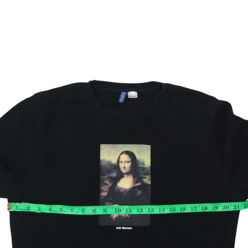 Divided Mens Black Mona Lisa Art Print Pullover Sweatshirt M