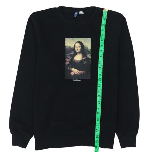 Divided Mens Black Mona Lisa Art Print Pullover Sweatshirt M