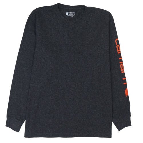 Carhartt Men's Black Loose Fit Logo Long Sleeve Pullover Sweatshirt L