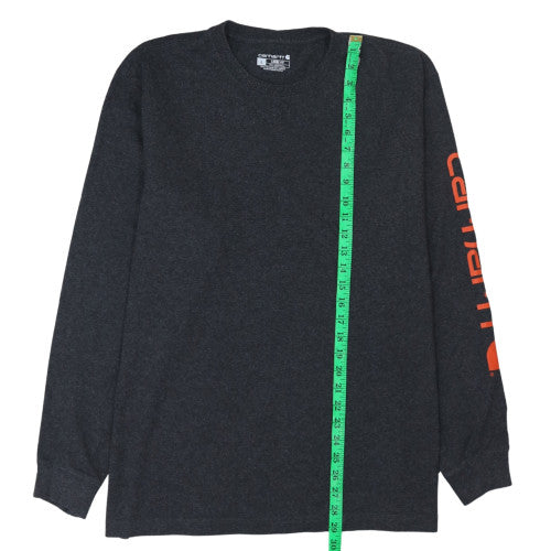 Carhartt Men's Black Loose Fit Logo Long Sleeve Pullover Sweatshirt L