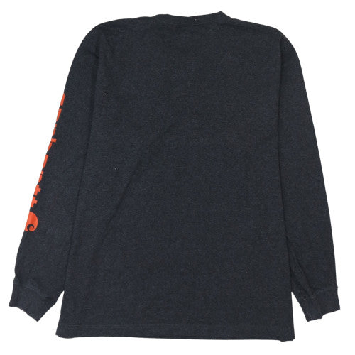 Carhartt Men's Black Loose Fit Logo Long Sleeve Pullover Sweatshirt L