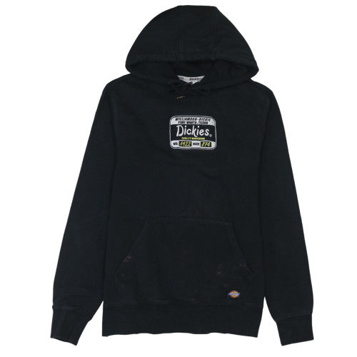 Dickies Men’s Black Pullover Hoodie M Embroidered Logo Cotton Fleece