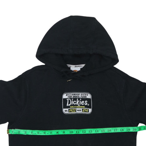 Dickies Men’s Black Pullover Hoodie M Embroidered Logo Cotton Fleece