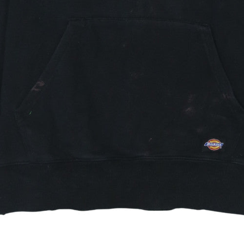 Dickies Men’s Black Pullover Hoodie M Embroidered Logo Cotton Fleece
