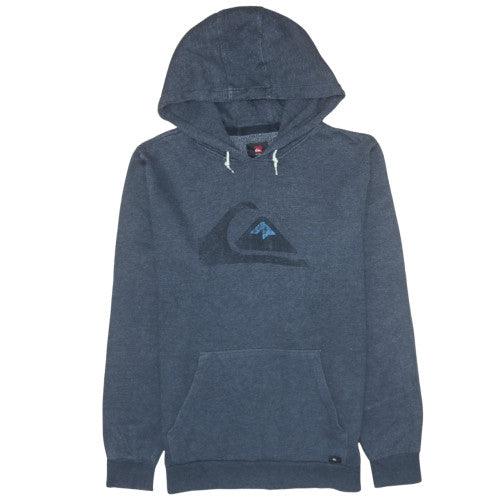Quiksilver Mens Blue Pullover Hoodie M Fleece Logo Surf Style