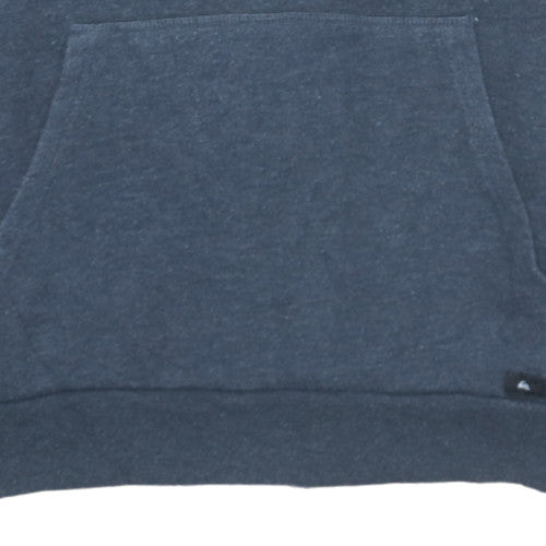 Quiksilver Mens Blue Pullover Hoodie M Fleece Logo Surf Style