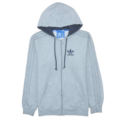 Adidas Men’s Grey Full Zip Hoodie Fleece Lined Size M Sportswear