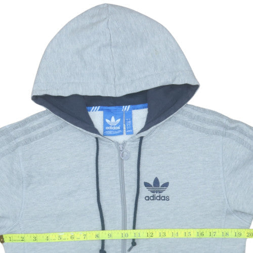 Adidas Men’s Grey Full Zip Hoodie Fleece Lined Size M Sportswear