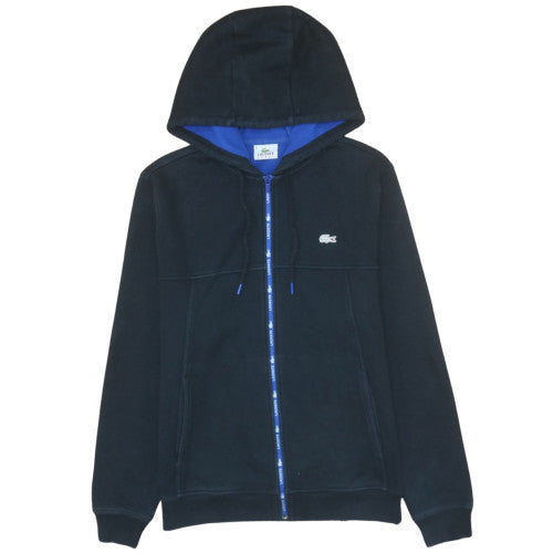 Lacoste Men Black XL Full Zip Hoodie Sports Fleece Sweatshirt