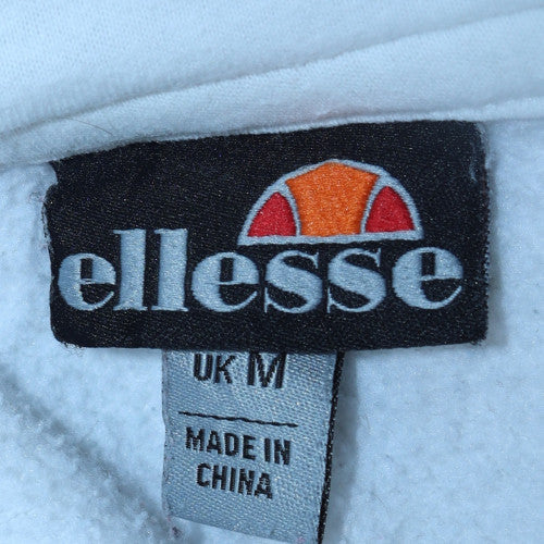 Ellesse Mens White Pullover Hoodie M Logo Fleece Sweatshirt
