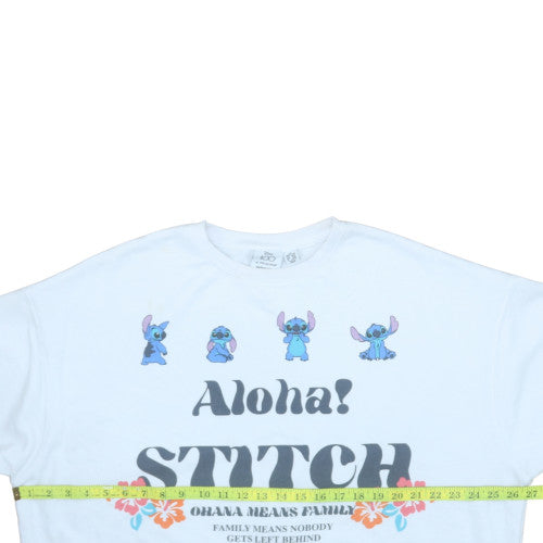 Disney Primark Women White Stitch Sweatshirt M 12/14 Graphic Pullover